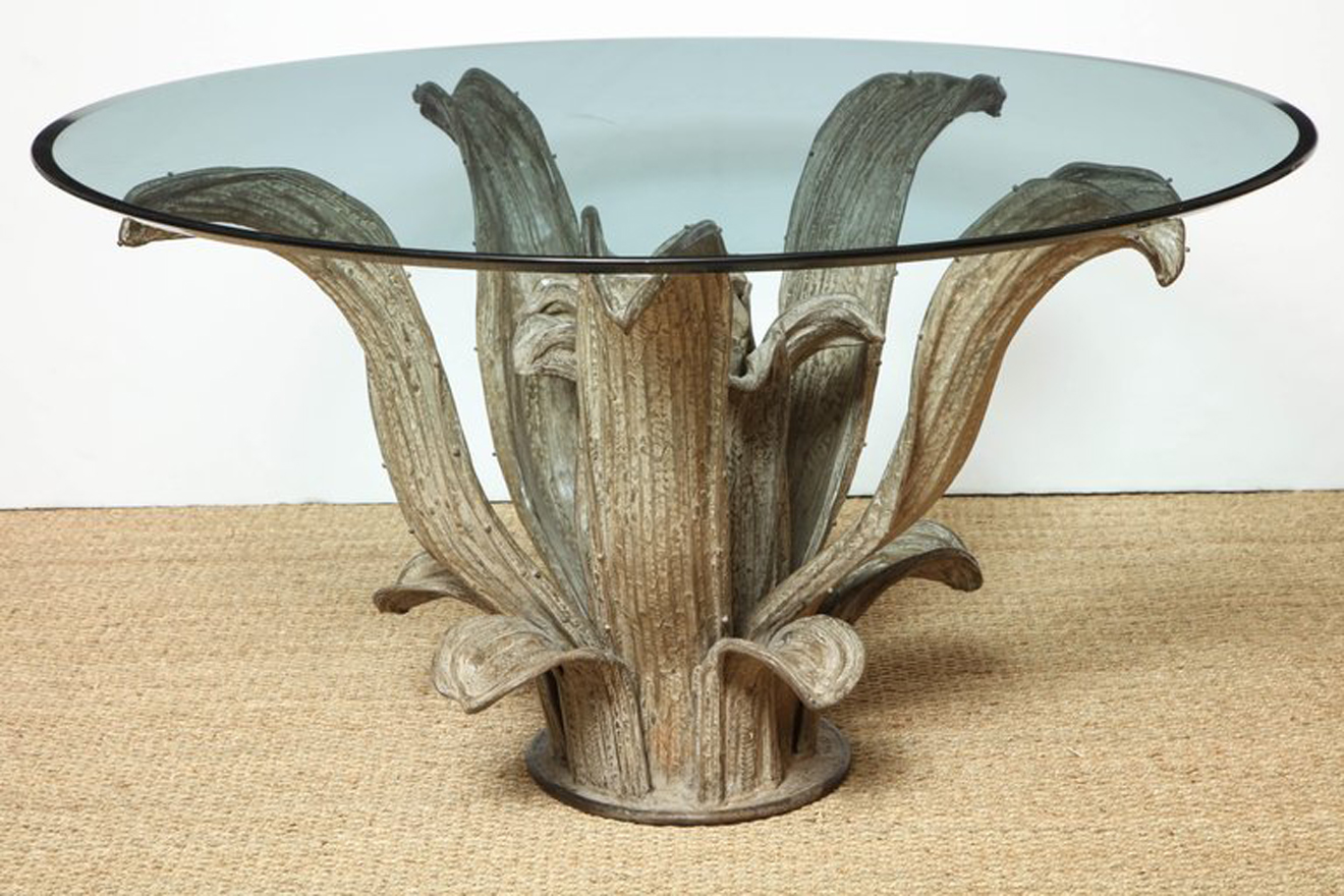 Bronze Agave Plant Sculpture Center Table