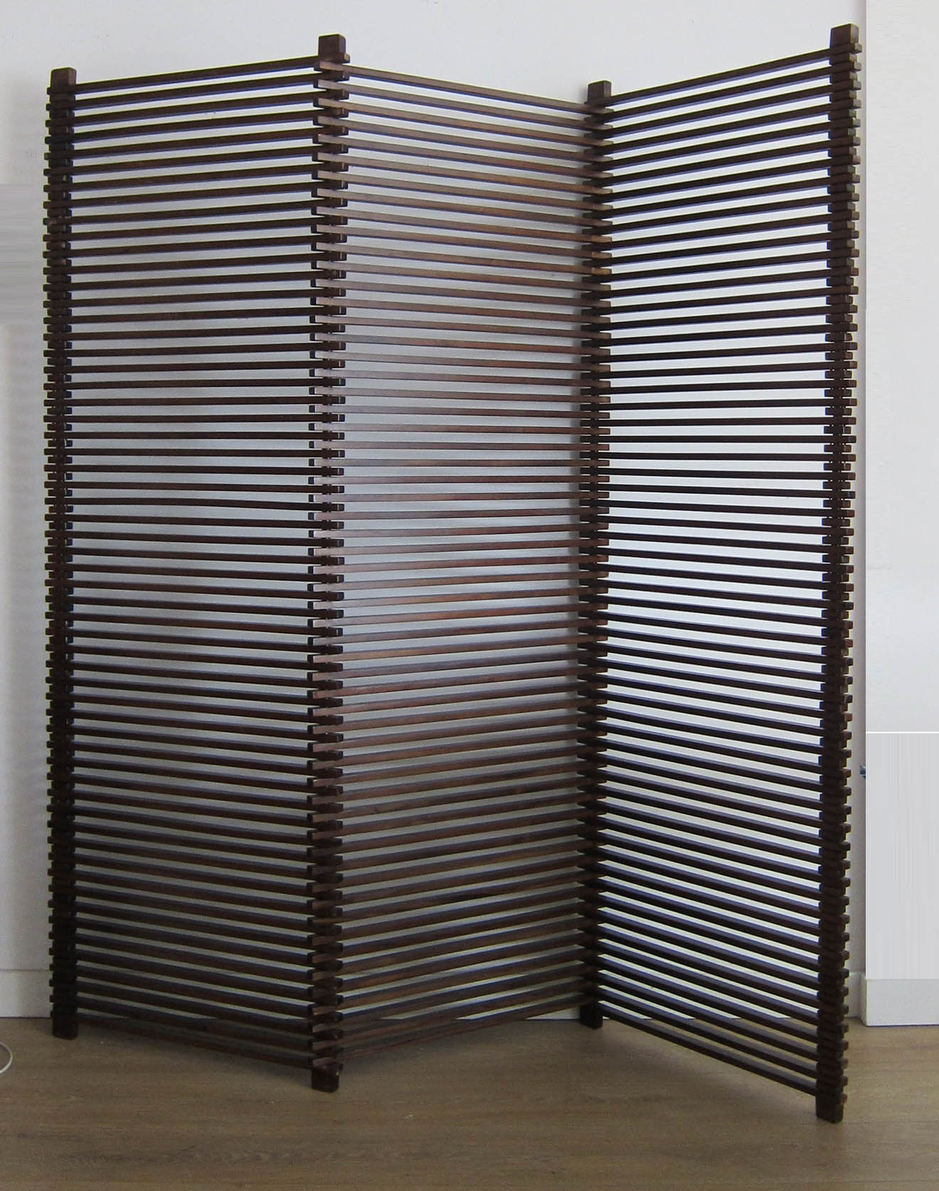 Large Six Panels Wood Slat Room Divider