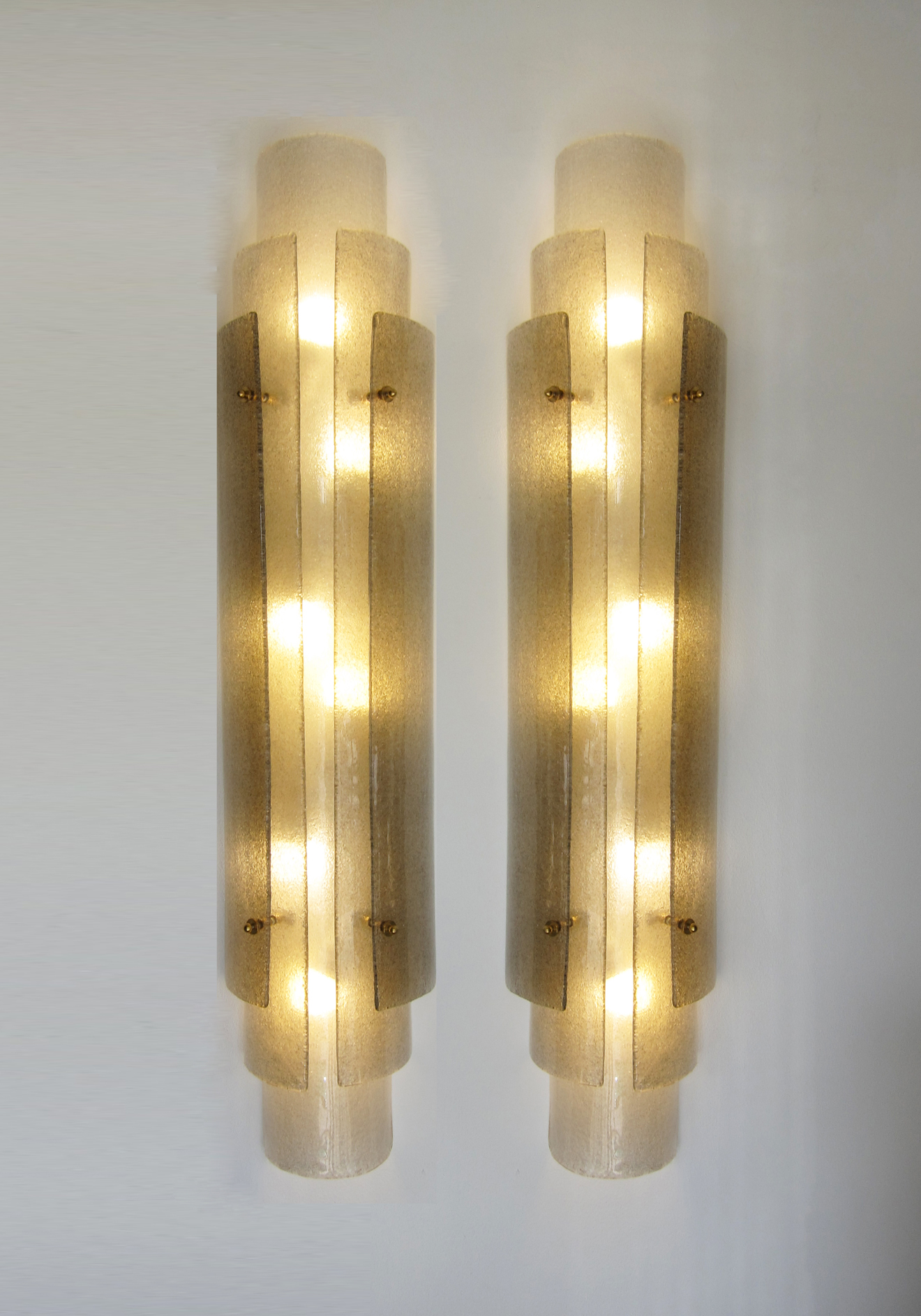 Oversized Pair of Murano Glass Wall Sconces